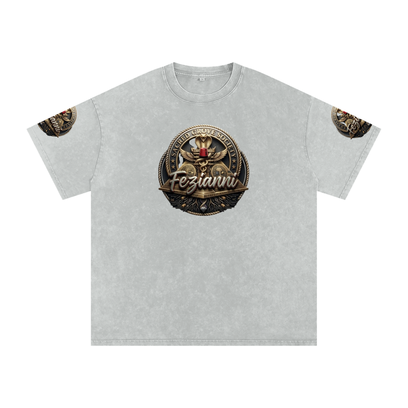FEZIANNI Snow Washed Oversized Cotton T-Shirt