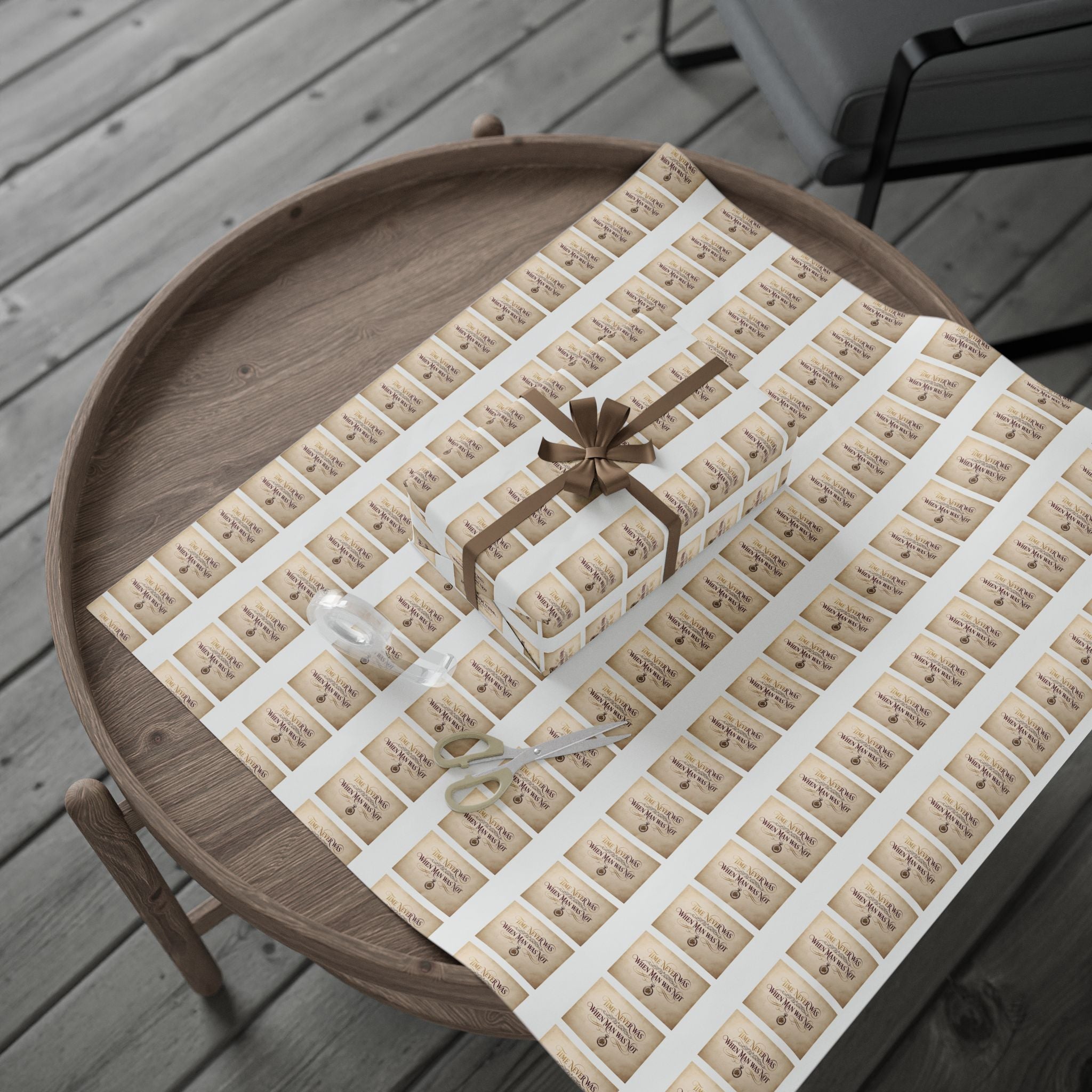 Time never was Vintage Feather Blessings Wrapping Paper Roll — "Grateful & Blessed" Gift Wrap