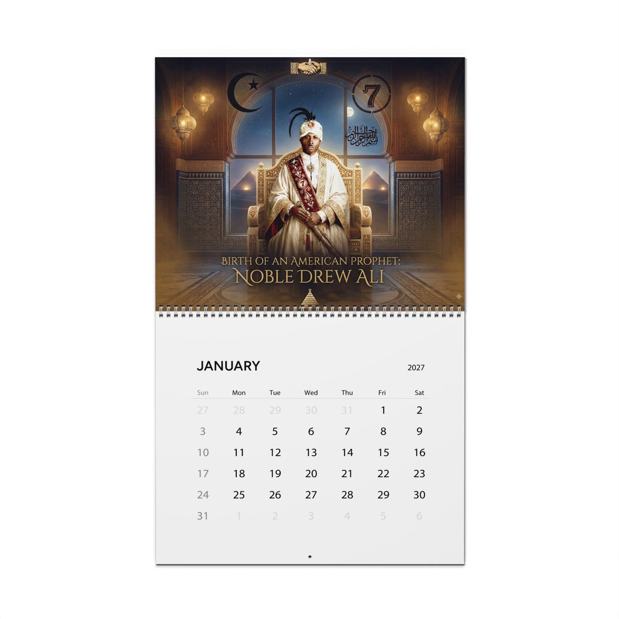 Moorish American 2027 Wall Calendar – Inspirational Prophet Quotes & Historic Images