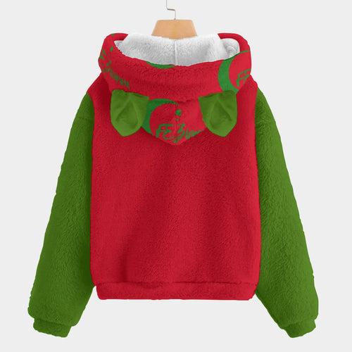 All-Over Print Kid’s Borg Fleece Sweatshirt With Ear