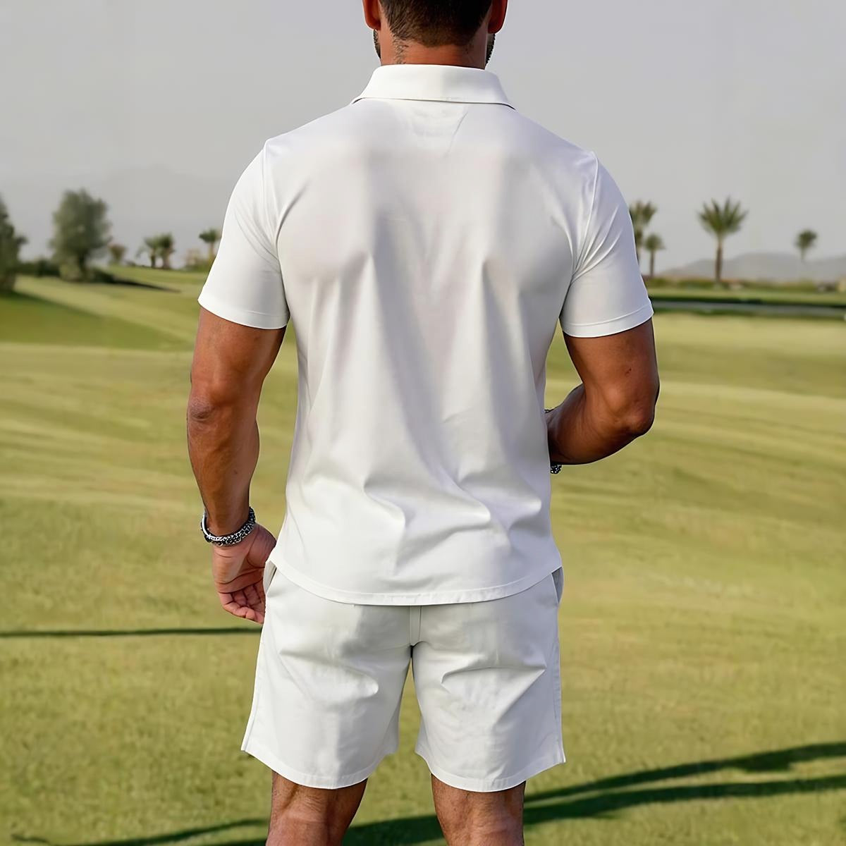 FEZIANNI All-Over Print Men's Polo Sportswear Set
