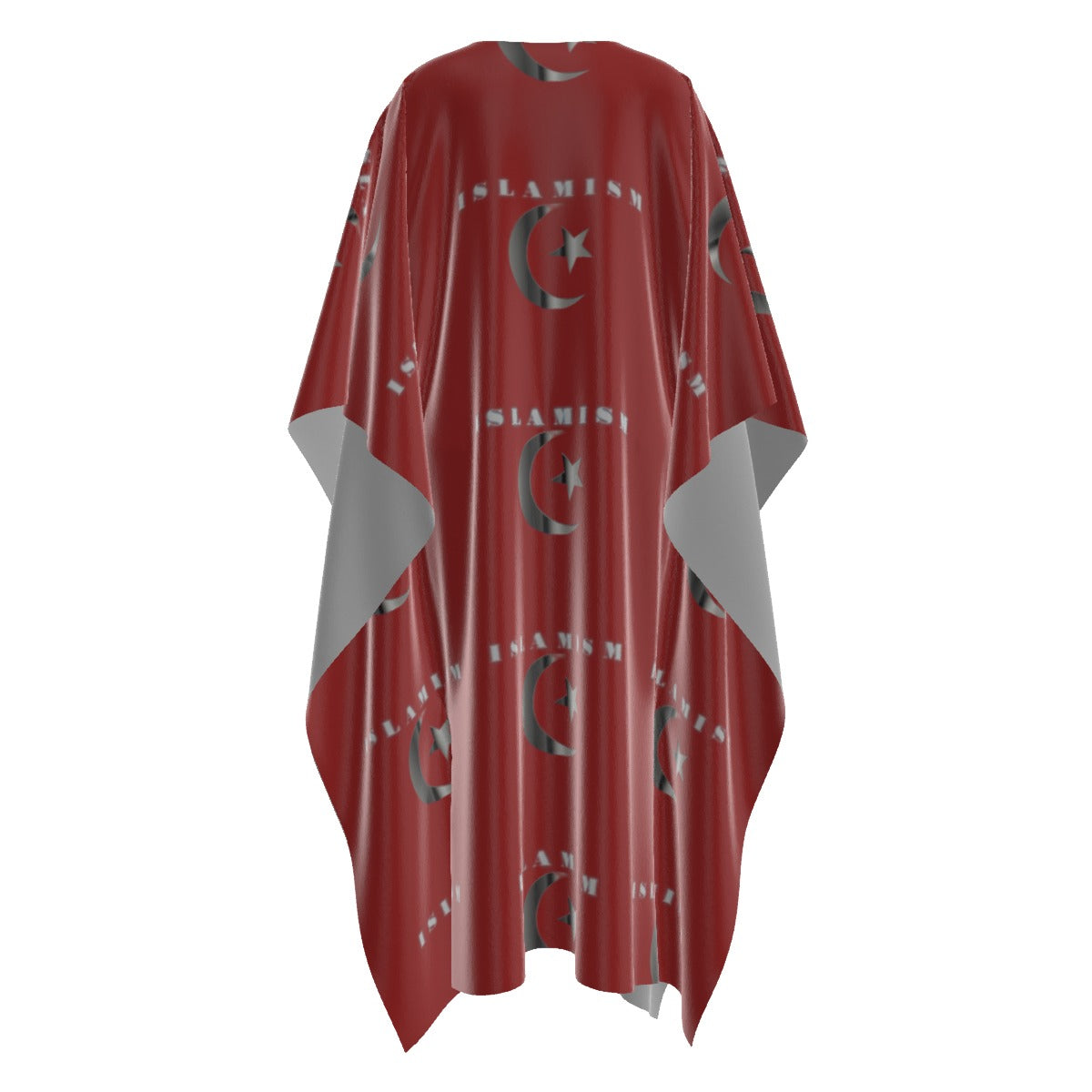 All-Over Print Women's Imitation Silk V-neck Kaftan Robe
