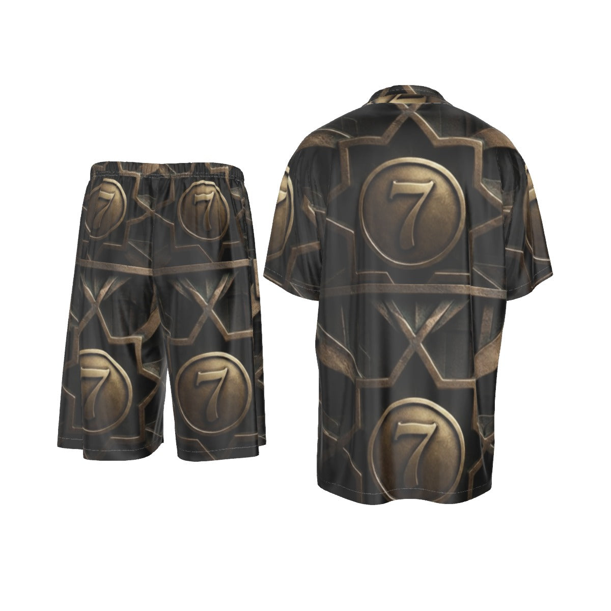 FEZIANNi All-Over Print Men's Silk Shirt Suit