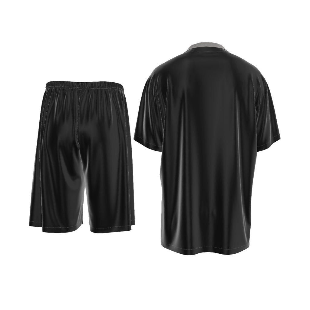 All-Over Print Men's Imitation Silk Shirt Suit