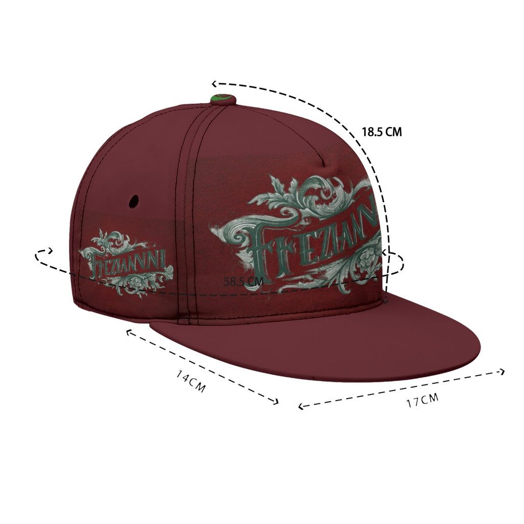 FEZIANNI All-Over Print Flat-Brim Baseball Cap With Box