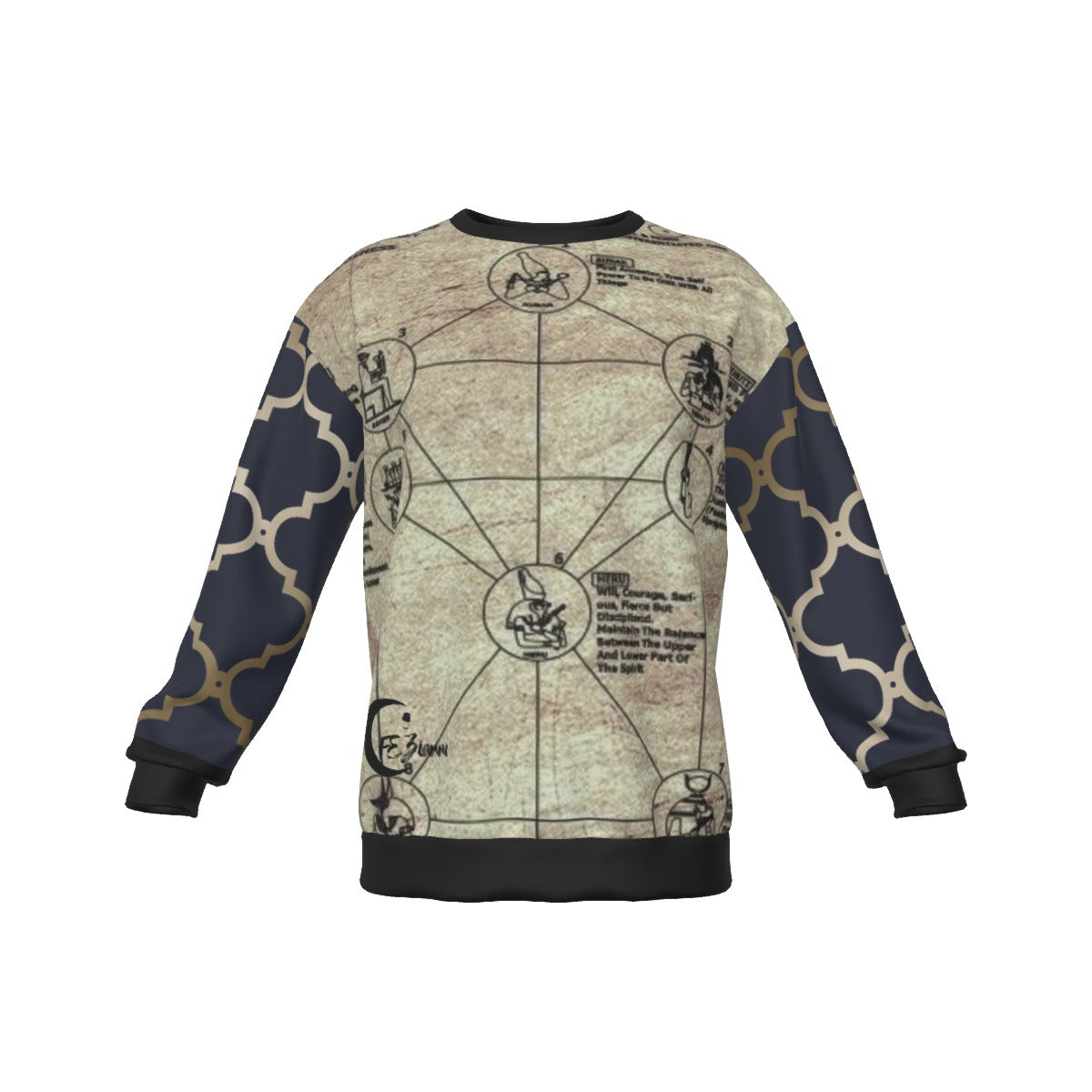 All-Over Print Men's Drop Shoulder Round Neck Long-Sleeved Sweatshirt