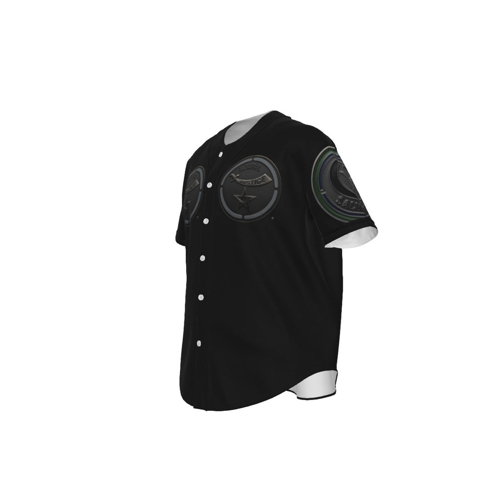 M.A.G All-Over Print Men's Short Sleeve Baseball Jersey With Pinstripes