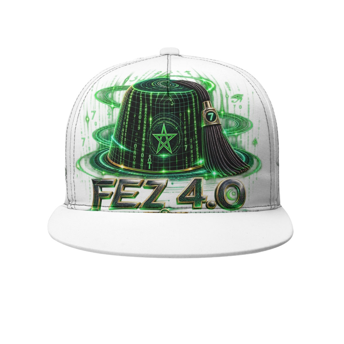 FEZIANNI All-Over Print Flat-Brim Baseball Cap With Box