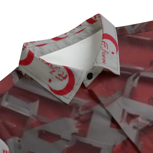 All-Over Print Men's Lapel Collar Shirt With Concealed Placket |115GSM Cotton poplin