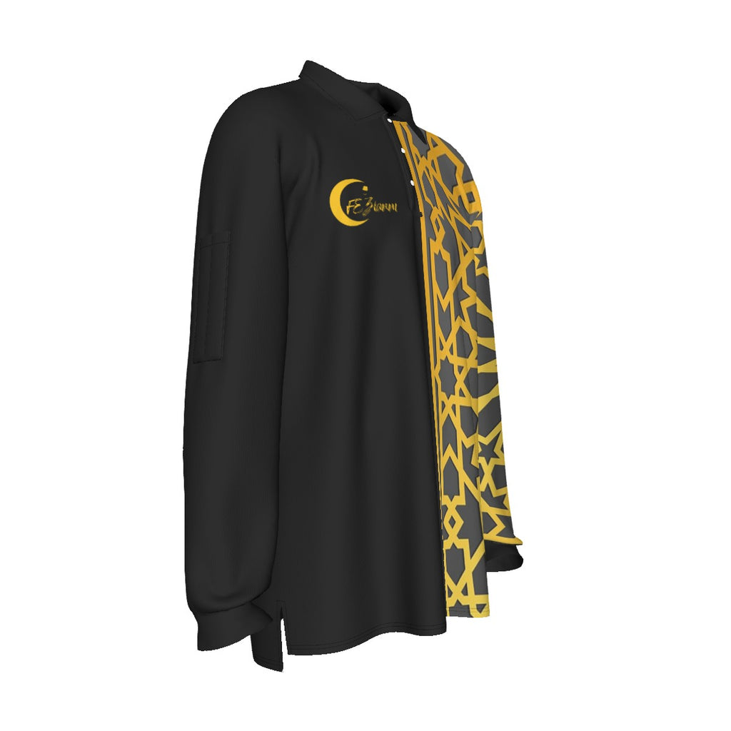 All-Over Print Men's Long Sleeve Polo Shirt