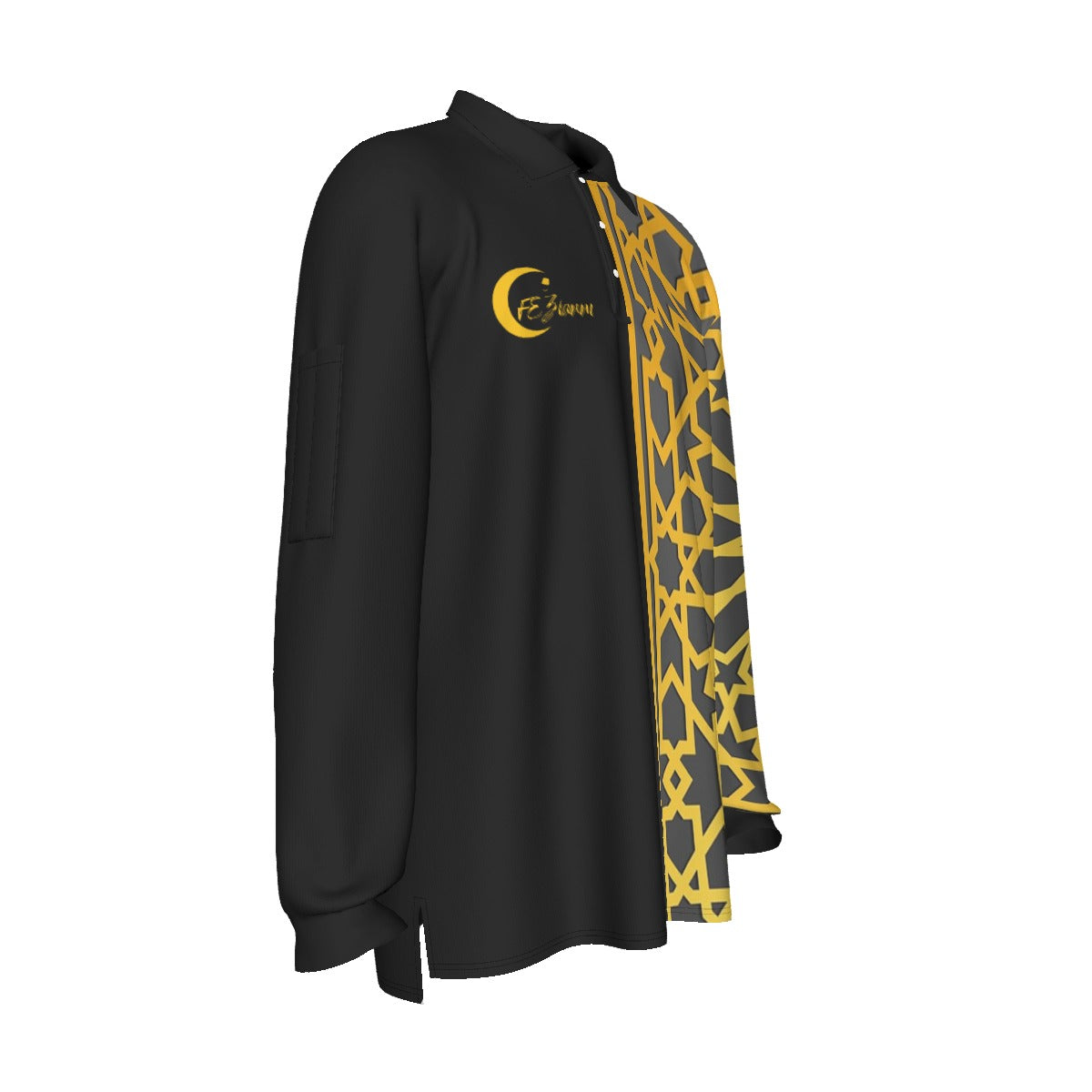 All-Over Print Men's Long Sleeve Polo Shirt