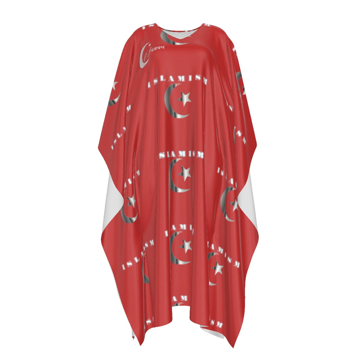 All-Over Print Women's Imitation Silk V-neck Kaftan Robe