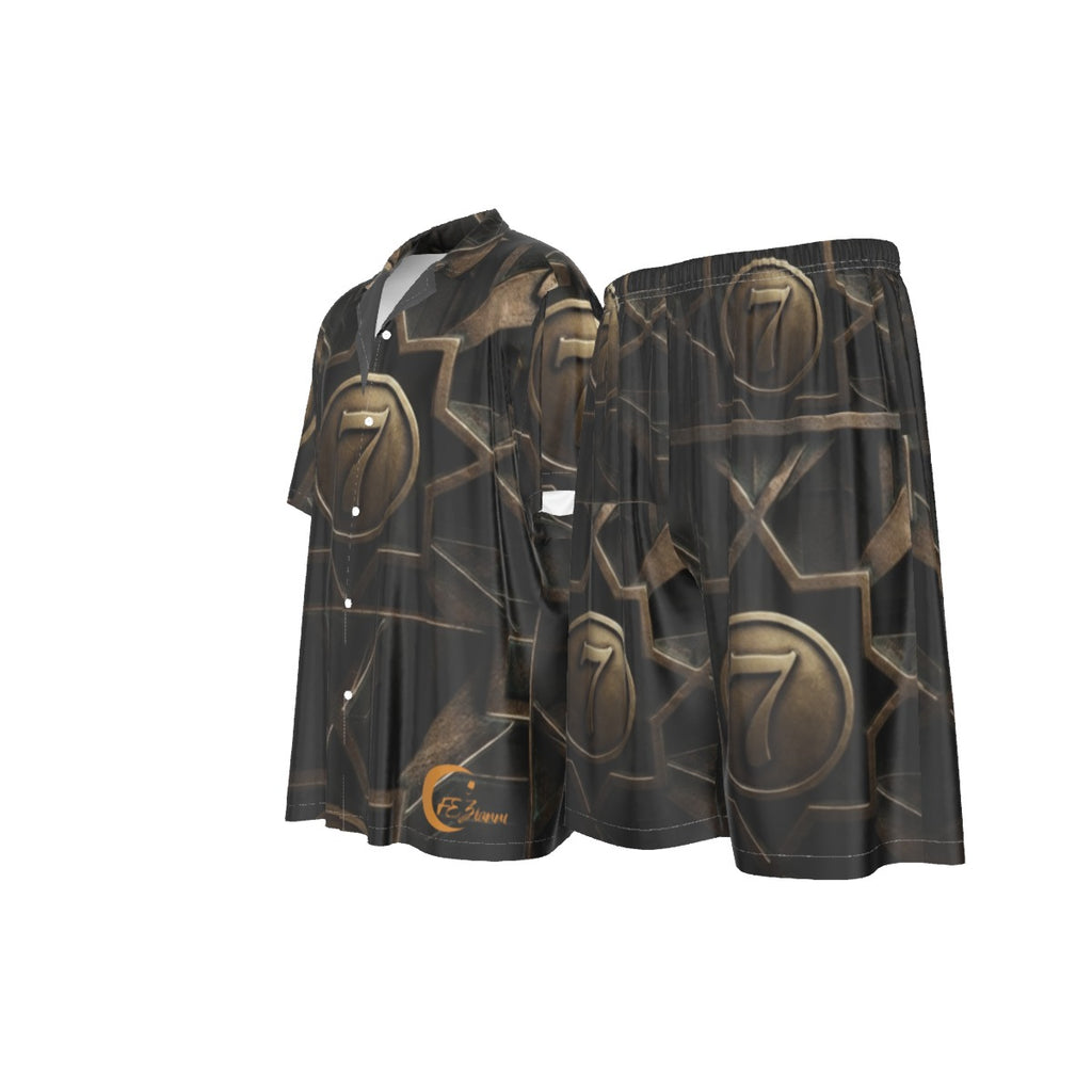FEZIANNi All-Over Print Men's Silk Shirt Suit