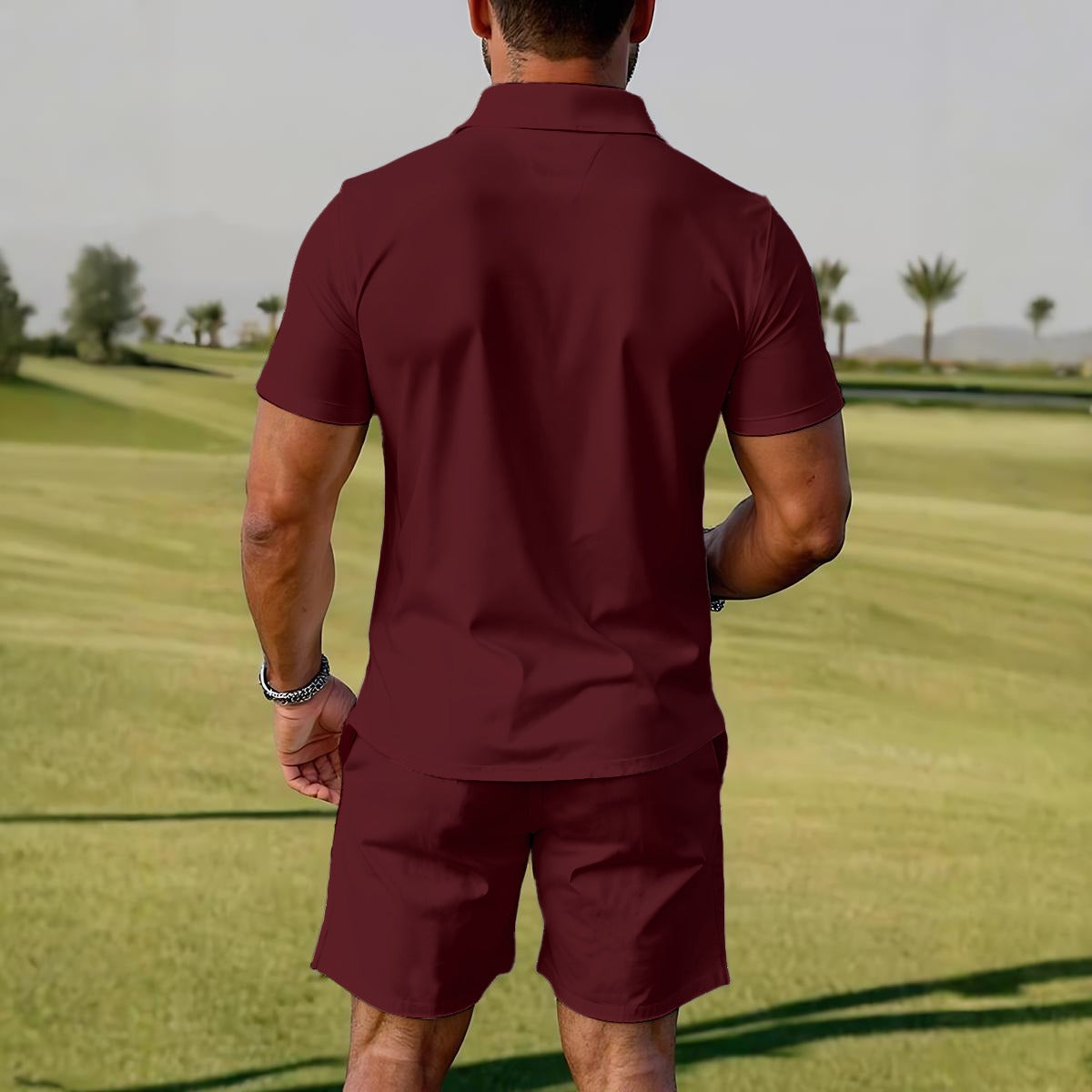 FEZIANNI All-Over Print Men's Polo Sportswear Set