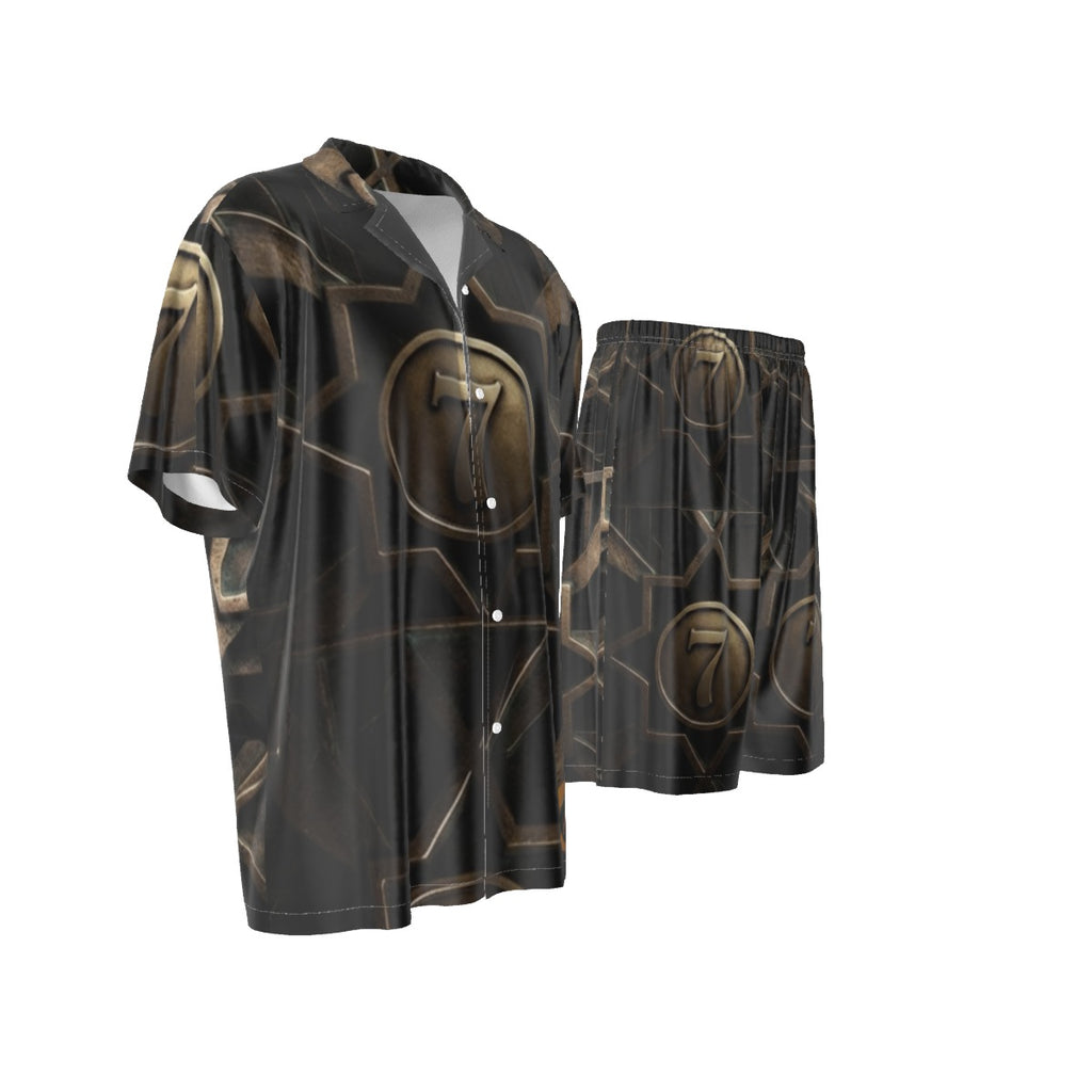 FEZIANNi All-Over Print Men's Silk Shirt Suit