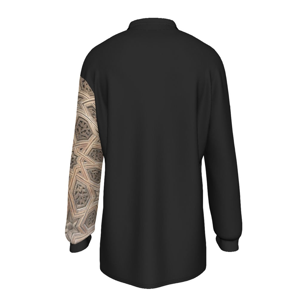 All-Over Print Men's Long Sleeve Polo Shirt