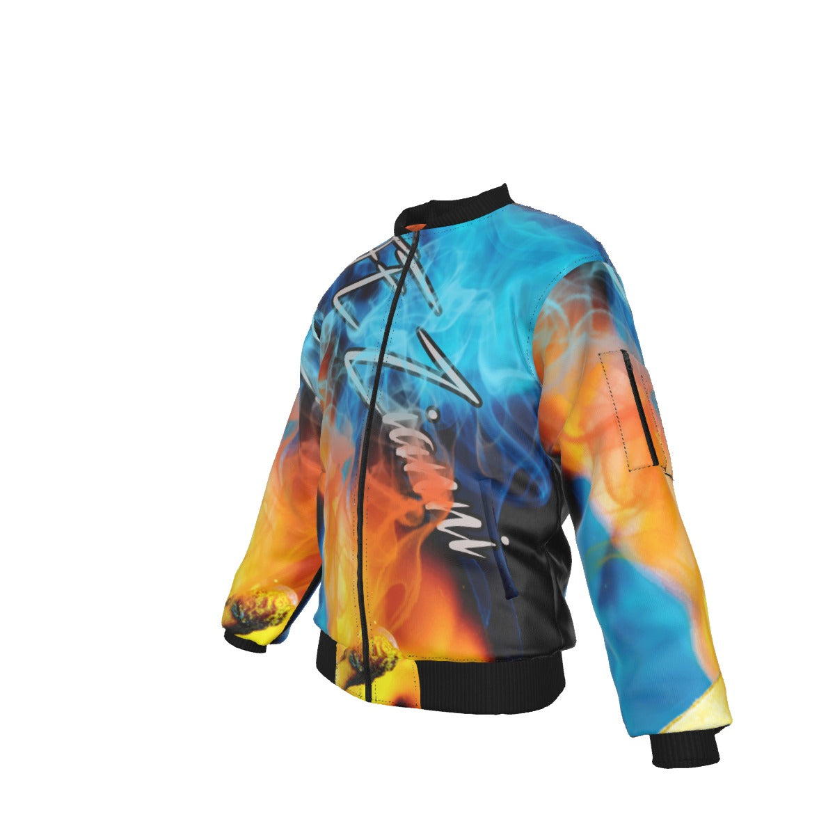 All-Over Print Men's Jacket With Sleeve Pocket