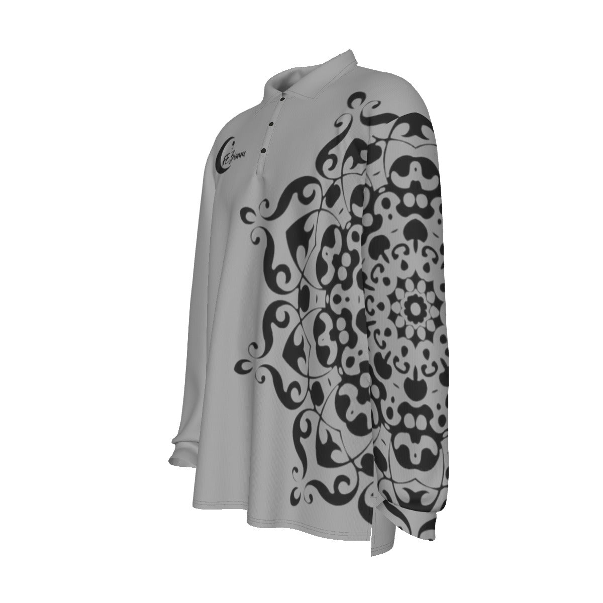 All-Over Print Men's Long Sleeve Polo Shirt