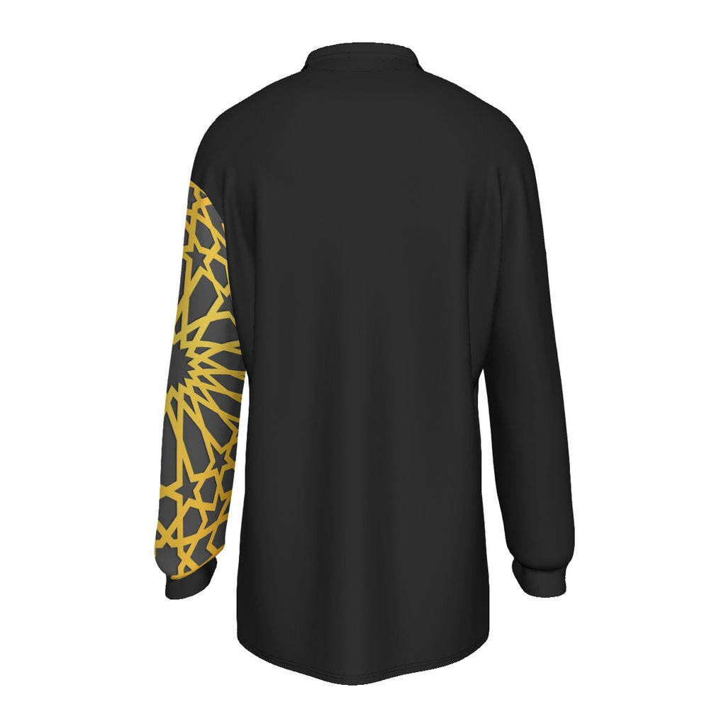 All-Over Print Men's Long Sleeve Polo Shirt