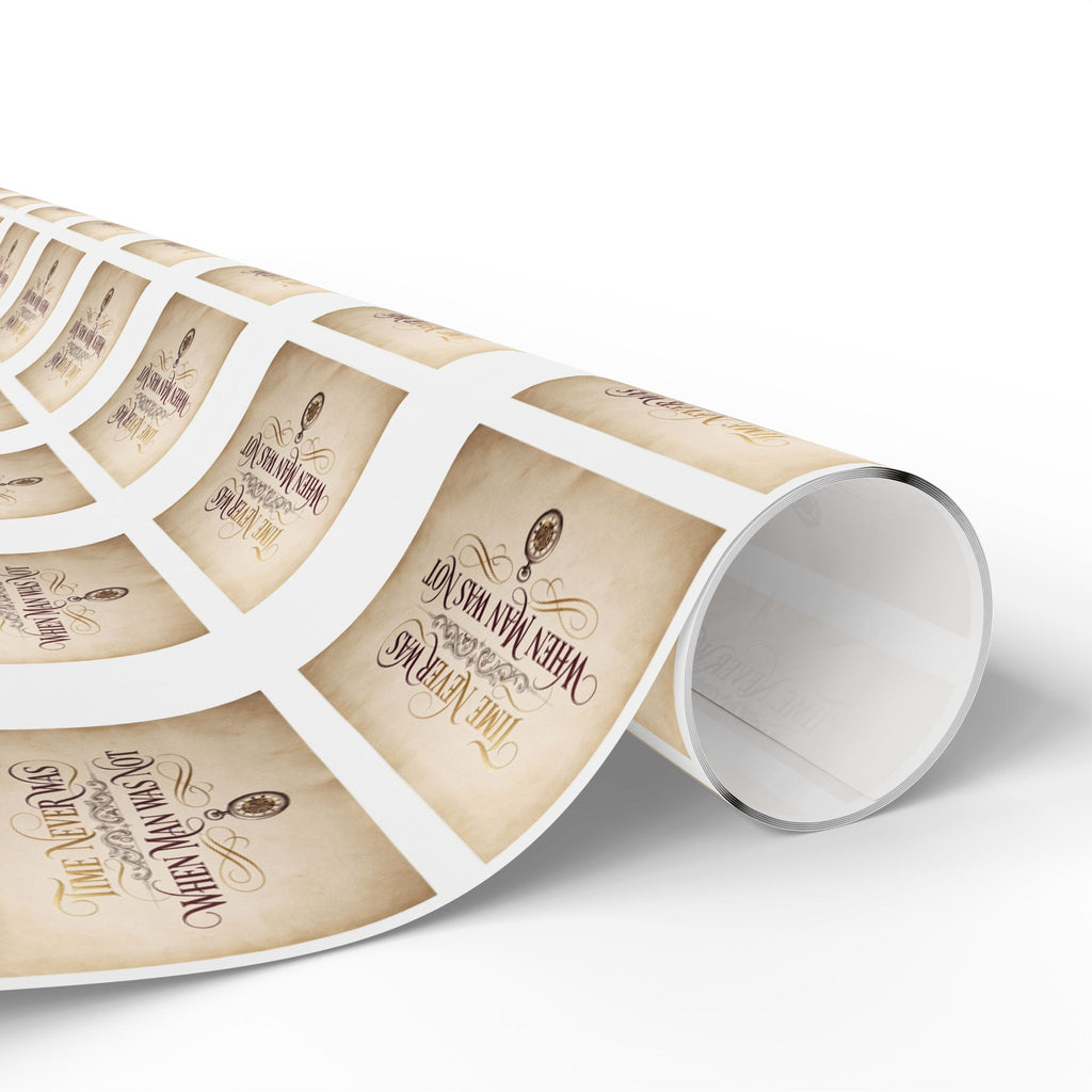 Time never was Vintage Feather Blessings Wrapping Paper Roll — "Grateful & Blessed" Gift Wrap