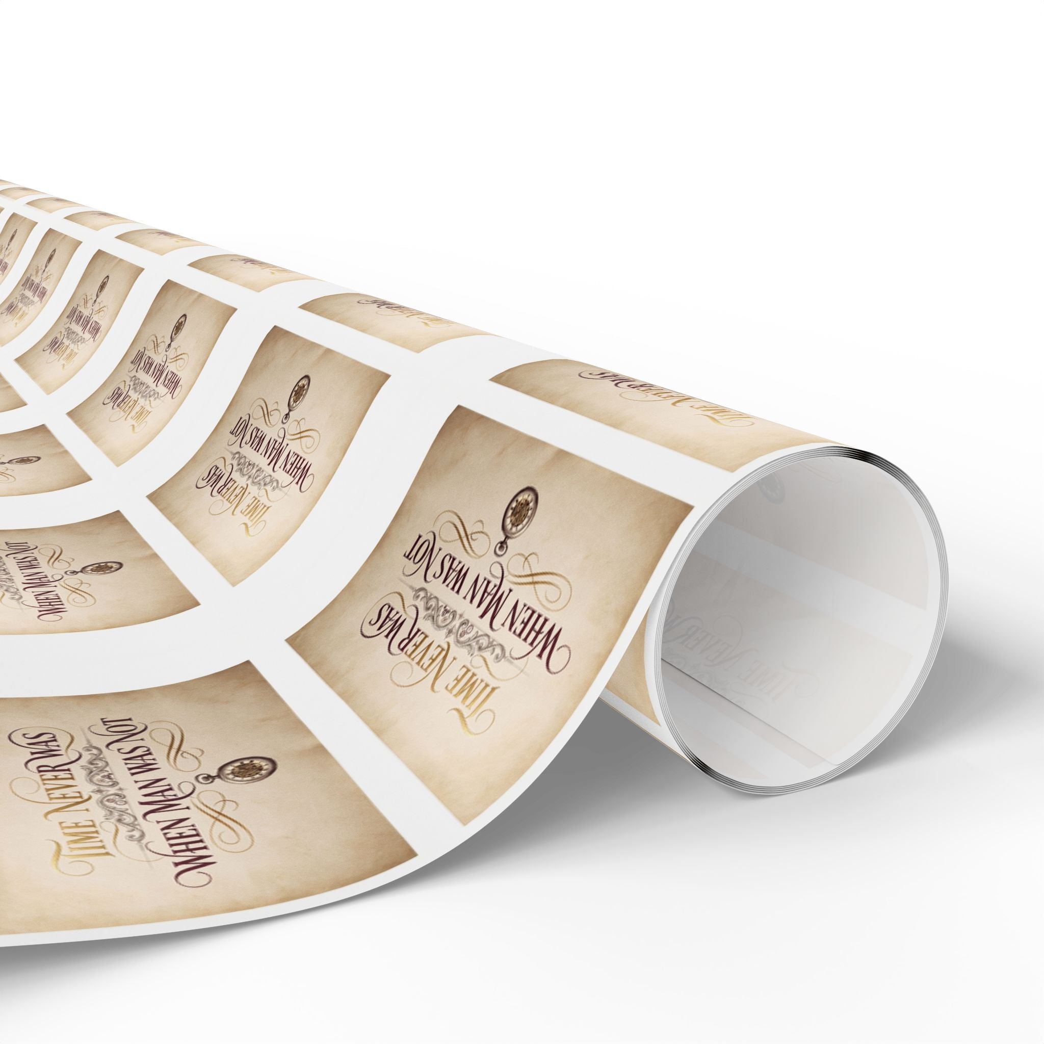 Time never was Vintage Feather Blessings Wrapping Paper Roll — "Grateful & Blessed" Gift Wrap