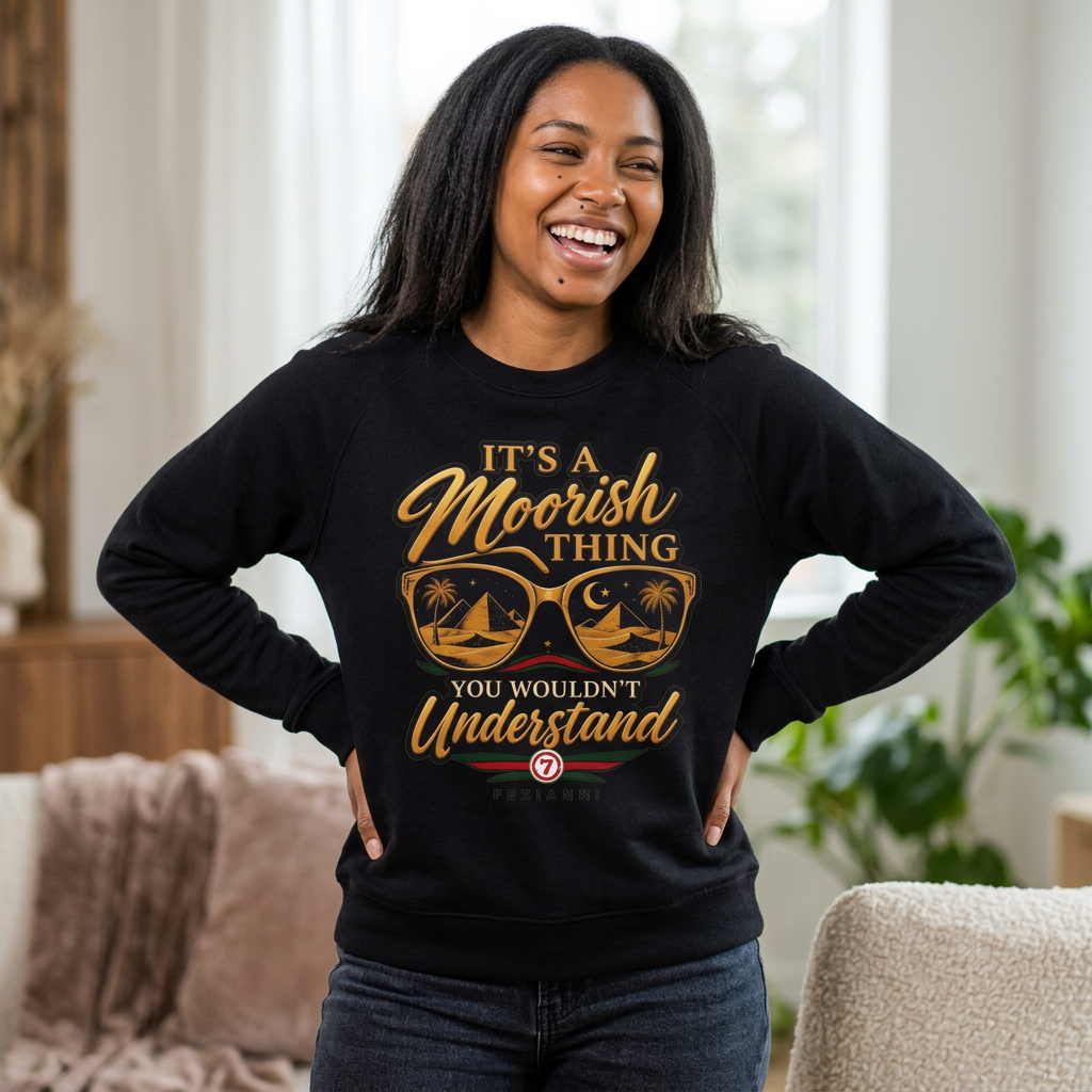 FEZIANNI Crewneck Sweatshirt — "It's a Moorish Thing, You Wouldn't Understand" Sunglasses Graphic