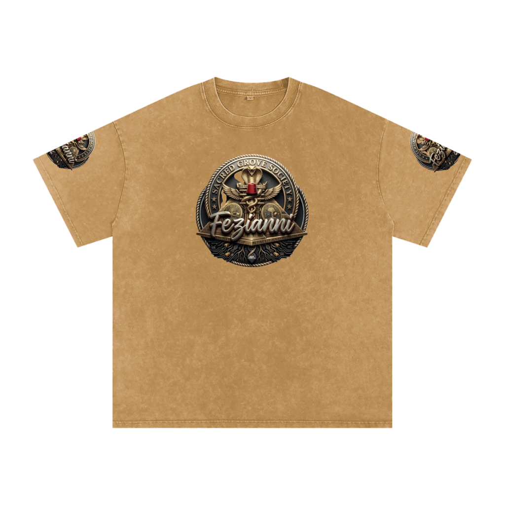 FEZIANNI Snow Washed Oversized Cotton T-Shirt
