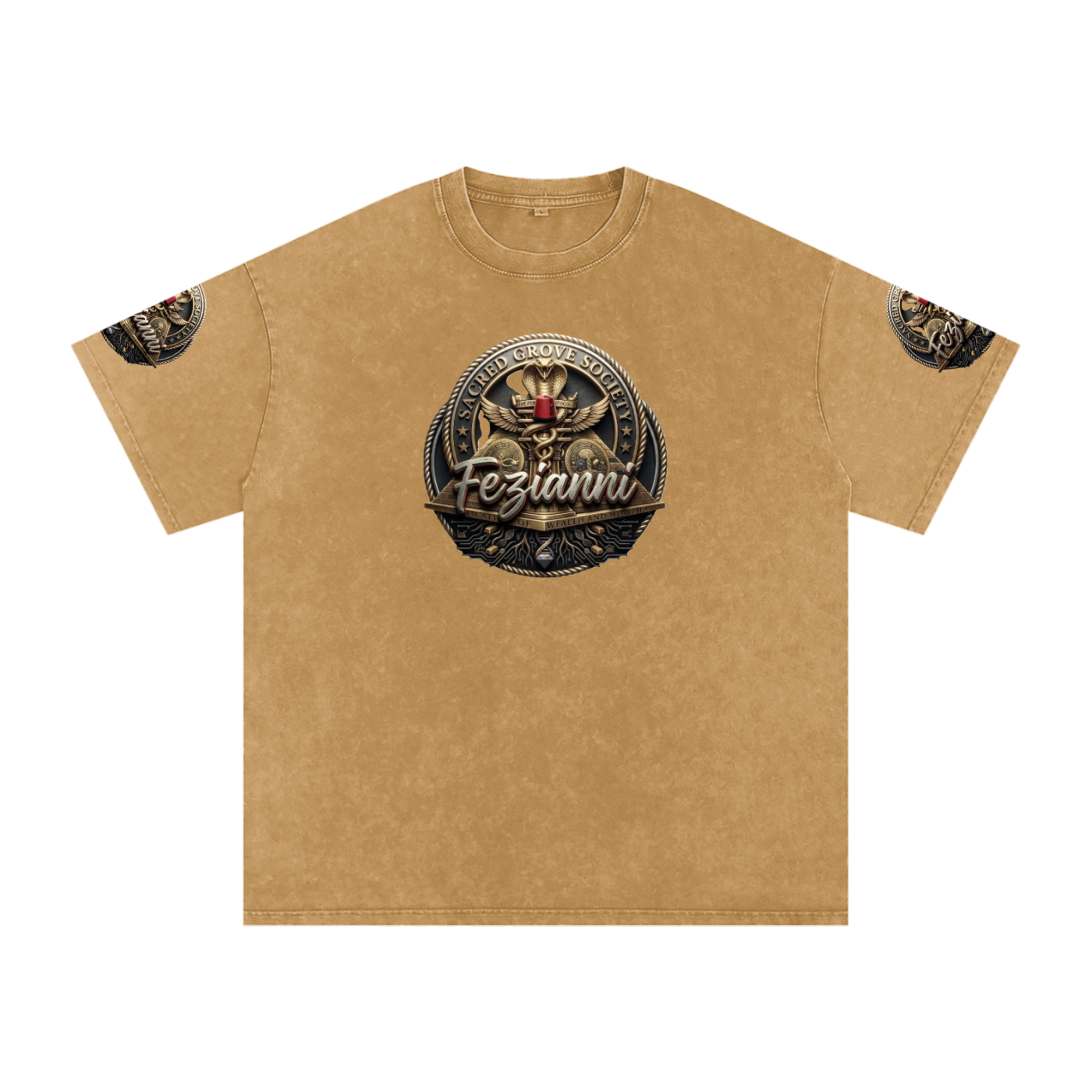 FEZIANNI Snow Washed Oversized Cotton T-Shirt