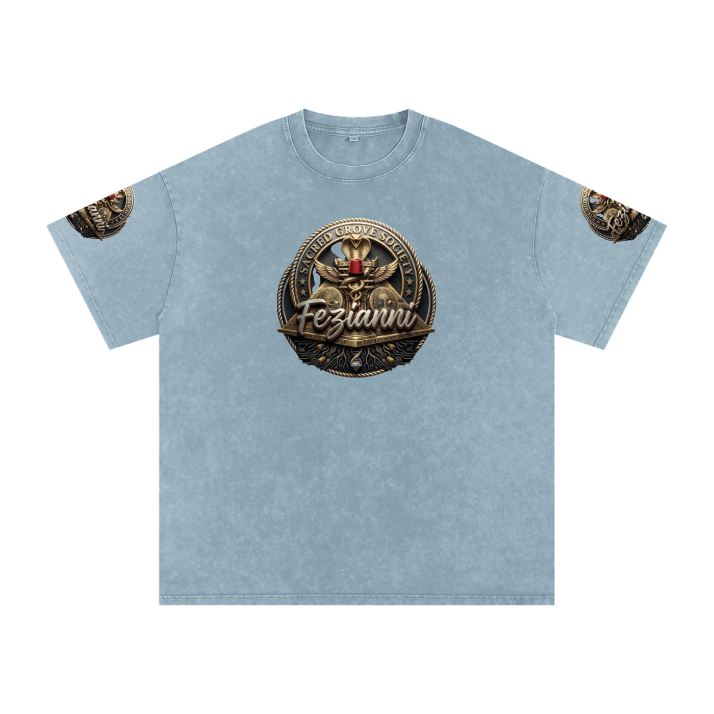 FEZIANNI Snow Washed Oversized Cotton T-Shirt
