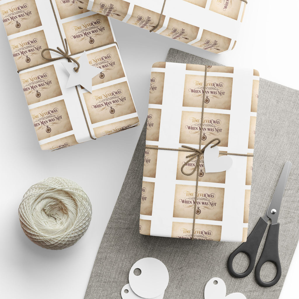 Time never was Vintage Feather Blessings Wrapping Paper Roll — "Grateful & Blessed" Gift Wrap