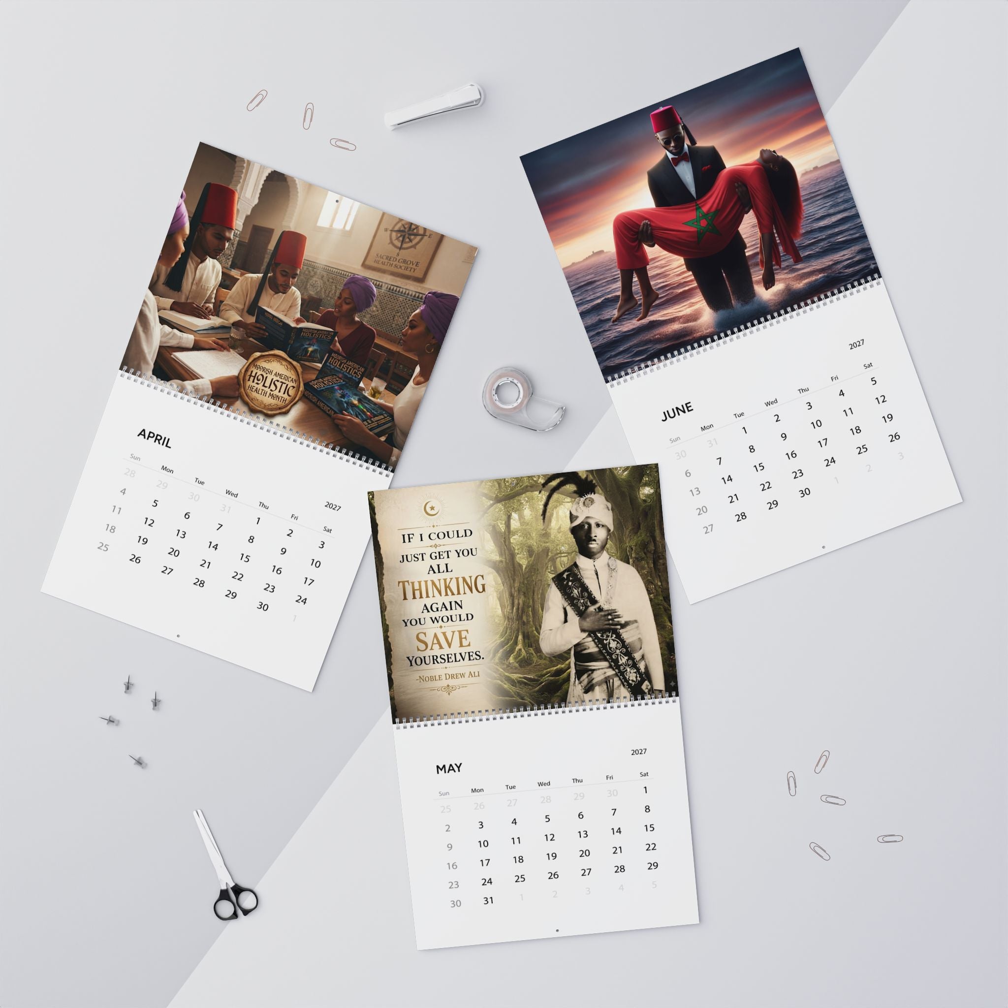 Moorish American 2027 Wall Calendar – Inspirational Prophet Quotes & Historic Images