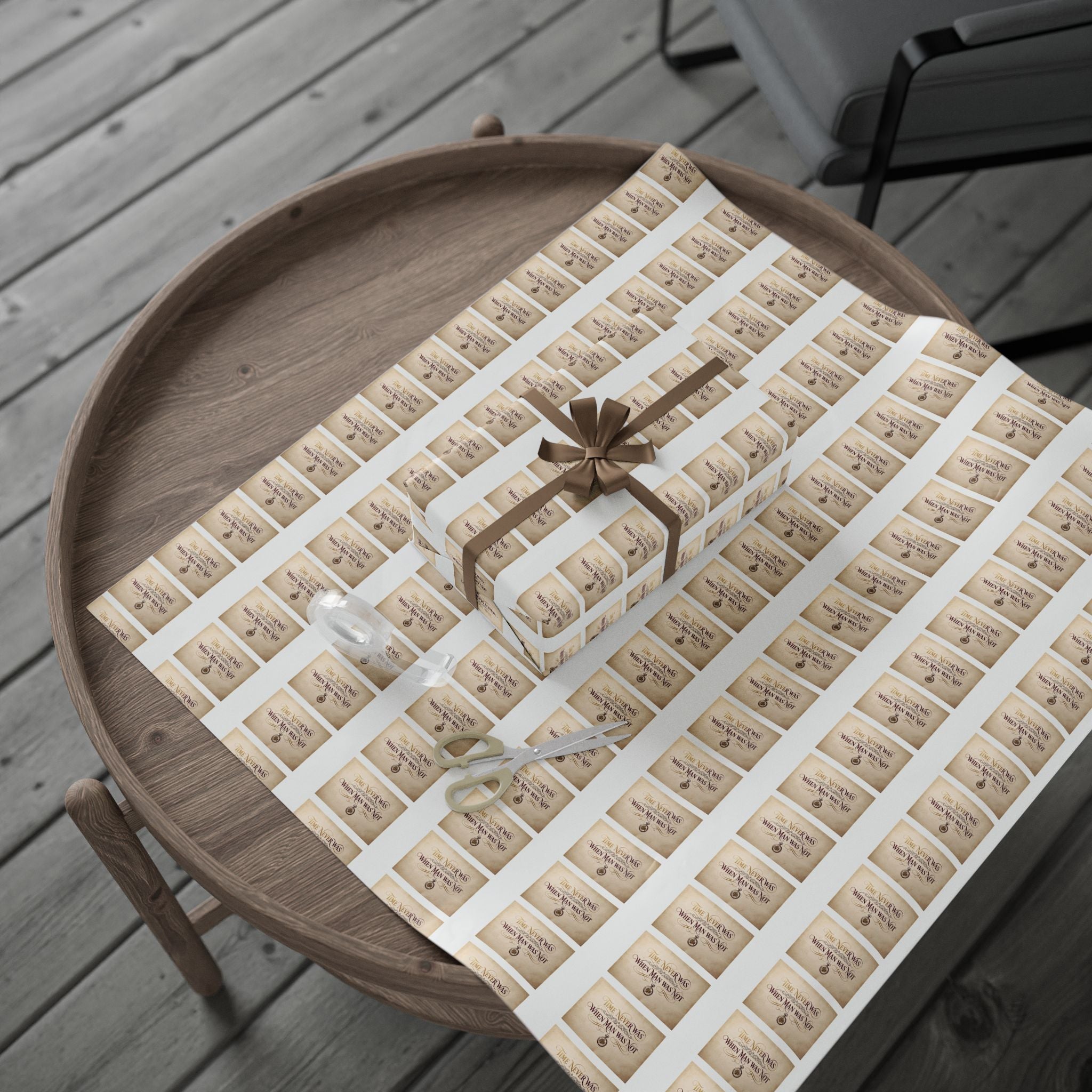 Time never was Vintage Feather Blessings Wrapping Paper Roll — "Grateful & Blessed" Gift Wrap