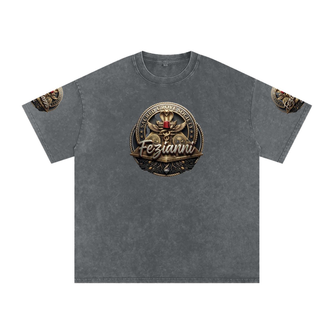 FEZIANNI Snow Washed Oversized Cotton T-Shirt