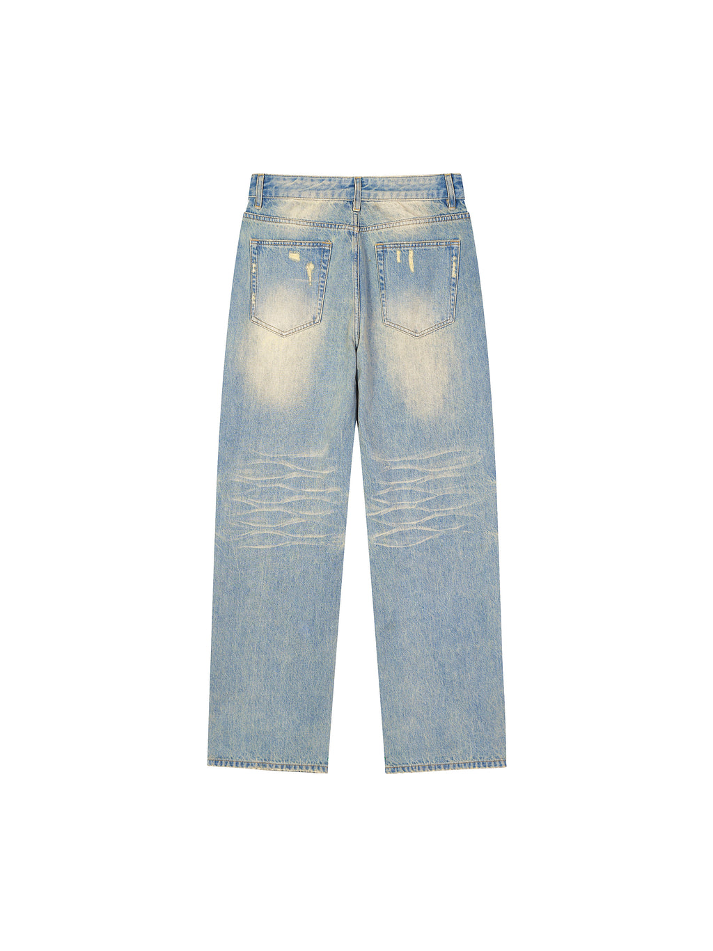 FEZIANNI  Sun Fade Raw Hem Denim Jeans